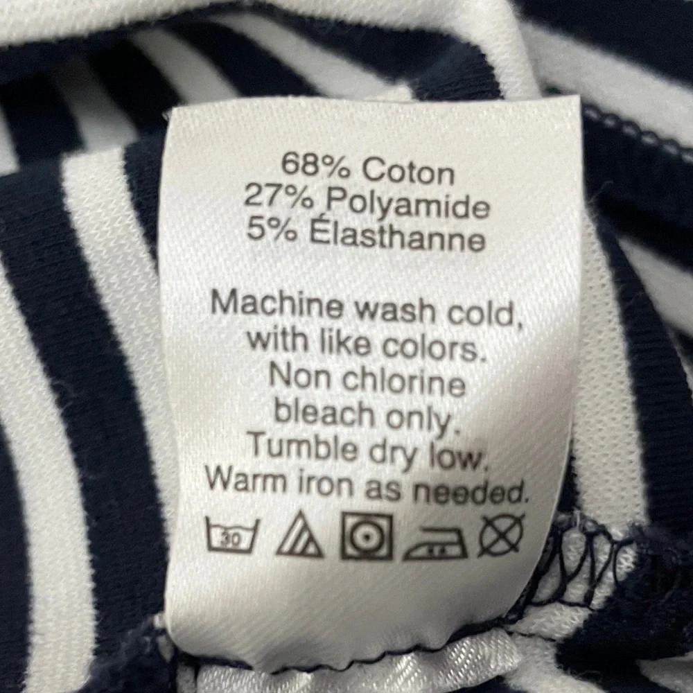 J. Crew Striped Nautical Mini Dress Medium Short Sleeves Lace Up Coastal H9354